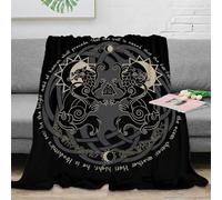 3D Printed Celtic wolf design Nap Blanket Microfiber Ultra Soft Warm Bedding mythical symbol art Bedding Throw Anti Static Fade Resistant for Students Gamers Movie Nights Teens 80×90inch(200x230cm)
