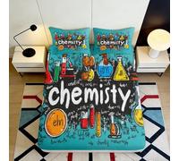 3D Printed Chemistry Fitted Sheet, Microfiber, Bed Cover, non-slip, home