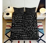3D Printed Chemistry Pattern Fitted Sheet Microfiber Non-Slip Deep Pocket Bedroom Bedding Chemistry Mattress Fitted Cover Washable for Adults Teens 200x200x25cm