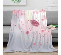 3D Printed cherry blossoms Blanket Ultra Soft Microfiber Bedding Warm Cosy Japanese art Throw Blanket Thoughtful Gift for Friends Families Loved Ones 80×90inch(200x230cm)
