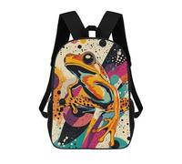 3D Printed Children Backpacks Playful Frog Pop Art Print Colorful Nature Décor, Animal Lover Gift, Retro Wall Art F... Rucksacks Backpacks Fashion Casual Daypack Cute Travel Bags Outdoor Casual Daypa