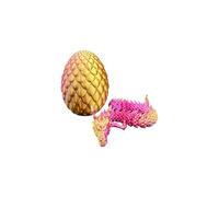 3D Printed Chinese Dragon - Articulated Dragon, Poseable 3D Printed Animal Toy with Moveable Joints - Sensory Desk Figure for Display - Collectible Plastic Fidget for Kids and Adults (PinkGold)