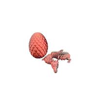 3D Printed Chinese Dragon - Articulated Dragon, Poseable 3D Printed Animal Toy with Moveable Joints - Sensory Desk Figure for Display - Collectible Plastic Fidget for Kids and Adults (BlackRed)