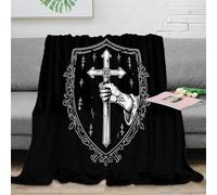 3D Printed Christian cross Fluffy Blanket Microfiber Soft Cosy Bedding Warm gothic religious design Throw Blanket Anti Static Wrinkle Resistant for Couples Families Guests 40x50inch(100x130cm)