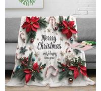 3D Printed Christmas decor Bed Throw Microfiber Soft Warm Bedding Compact festive holiday design 1 Soft Throw Machine Washable No Shedding for Travellers Campers Families 60x80inch(150x200cm)