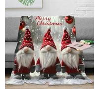 3D Printed Christmas gnomes Cozy Throw Blanket Microfiber Warm Cosy Bedding Festive holiday decor 2 Blanket Machine Washable No Shedding Anti Static for Adults Kids Families 80×90inch(200x230cm)