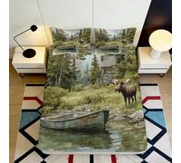 3D Printed Christmas Polar Bear Fitted Sheet Microfiber Deep Pocket Non-Slip Christmas Polar Bear Mattress Fitted Cover for Bedroom Small Double（120x200cm）