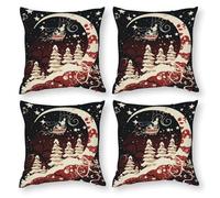 3D Printed Christmas Snowman Throw Pillow Covers Square Throw Pillow Garden Cushion Super Soft Pack of 4 for Home Couch Sofa Decorative, Gifts 16"x16"