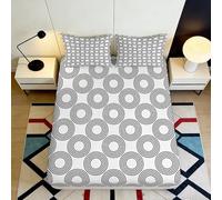 3D Printed Circle Pattern Fitted Sheet Microfiber Deep Pocket Bedroom Bedding Circle Mattress Fitted Cover Non-Slip Elastic Hem 90x200x25cm