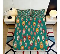 3D Printed Clown Faces Fitted Sheet Microfiber Soft Colourful Bed Sheet for Bedroom Decor Dorm Mattress Protection 90x200x25cm