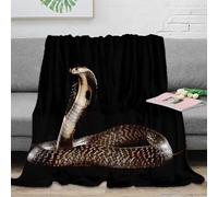 3D Printed Cobra snake Bed Blanket Microfiber Ultra Soft Warm Bedding Wild animal photography Soft Throw for Friends Colleagues Loved Ones Housewarming 40x50inch(100x130cm)