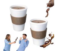 3D Printed Coffee Spill Fidget, Spiral Fidget Toy with Realistic Pouring Effect, Realistic Coffee Cup Desk Fidget Keychain, Novelty Prank Gift, The Amazing "Spilled Coffee" Optical Illusion (2Pcs)