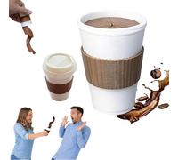 3D Printed Coffee Spill Fidget, Spiral Fidget Toy with Realistic Pouring Effect, Realistic Coffee Cup Desk Fidget Keychain, Novelty Prank Gift, The Amazing "Spilled Coffee" Optical Illusion (1Pcs)