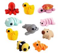 3D Printed Collectibles, Miniature Animal Figures For Desk Decor, Stress Relief Tools For Adults, 10 Piece Set Of 3D Printed Animals, Premium Mini 3D Printed Animals For Home And Office
