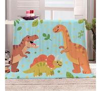 3D Printed Colorful,Cartoon Dinosaurs Flannel Fleece Blanket (270GSM) Childlike And Lively Super Cozy 130x150 cm single Size Fade Resistant Home Decor Gift - Machine Washable