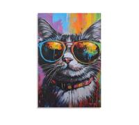 3D Printed Colorful Cat Canvas Wall Art Graffiti Decor HD Poster nan