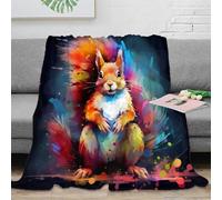 3D Printed Colorful squirrel Throw Blanket Microfiber Ultra Soft Warm Bedding Artistic digital Lounge Throw Anti Static Non Pilling for Couples Families Guests 60x80inch(150x200cm)
