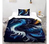 3D Printed Colorful Swan Quilt Cover Wild Animal Bird Bedding Set 2Pcs Soft Microfiber with Pillowcases,Hidden Zipper for Boys And Girls Single(135x200cm) Idea