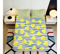 3D Printed Colourful Heart Pattern Fitted Sheet Microfiber Soft Deep Pocket Full Wrap Non-Slip For Bedroom Home Heart Mattress Fitted Cover Washable 160x200x25cm