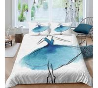 3D Printed Comfy Microfibre ballet dancer Duvet Cover Sets Breathable Bedding Set with Pillow Cases watercolor art style Bed Quilt Cover Easy Care Machine Washable for Home Decor Single（135x200cm）