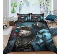 3D Printed Comfy Microfibre Cool monkey Quilt Cover Sets Easy Care Bedding Set with Pillowcases Urban street style Bed Quilt Cover All Season Machine Washable for Home Decor Double（200x200cm）