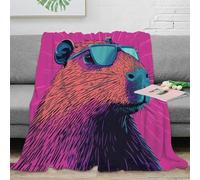 3D Printed Cool capybara Bed Throw Microfiber Ultra Soft Warm Bedding Pop art Fluffy Blanket Thoughtful Gift for Families Friends Loved Ones Holiday Gifting 40x50inch(100x130cm)