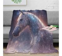 3D Printed Cosmic horse Thermal Blanket Microfiber Warm Thermal Bedding Soft Mythical fantasy art Fluffy Blanket Luxurious Gift for Friends Colleagues Loved Ones 50x60inch(127x152cm)