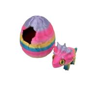 3D Printed Cracked Dinosaur Egg Figurine Ornament, Colorful Triceratops Desktop Decor Keepsake for Birthday