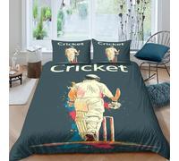 3D Printed Cricket Duvet Cover, Microfiber Comforter Cover Hidden Zipper
