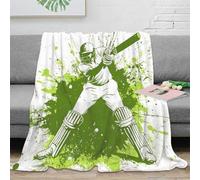 3D Printed cricket player action Thermal Blanket Microfiber Warm Insulating Bedding Soft sports illustration Fluffy Blanket Breathable All Season for Men Women Kids Families 40x50inch(100x130cm)