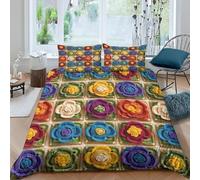 3D Printed Crochet Flowers Single Bedding Sets Microfibre Handmade Textile Crafts 3 Piece Duvet Cover Set Quilt Cover 135x200 cm with Zipper Closure and 2 Pillowcases for Single Bed G.751