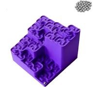 3D Printed Curve Marble Run, Endless Looping Maze with Steel Balls, Stress Relief Fractal Ball Track Desk Toy & Kinetic Art, Math Inspired Kinetic Desk Toy, for Creative Home Decor (B)