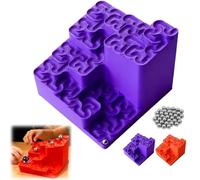3D Printed Curve Marble Run, Fractal Math Desk Toy & Kinetic Art, Fractal Ball Track Kinetic Art, Endless Looping Fractals Maze with Steel Balls, Relaxing Stress Relief for Men Women Adults (A01)