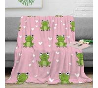 3D Printed cute frog pattern Couch Blanket Microfiber Warm Soft Bedding Lightweight kawaii cartoon Cozy Throw Blanket Wrinkle Resistant Non Pilling for Homeowners Renters Adults 50x60inch(127x152cm)