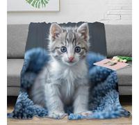 3D Printed Cute kitten eyes Thermal Blanket Microfiber Warm Insulating Bedding Soft Soft fluffy baby cat Fluffy Blanket Breathable All Season for Men Women Kids Families 50x60inch(127x152cm)