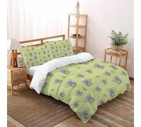 3D Printed Cute Koala Eucalyptus Pattern Duvet Cover Wildlife Forest Animal Bedding Set 3Pcs Soft Microfiber with Pillowcases,Hidden Zipper for Teens And Adults Super King（260x220cm） Room Decor