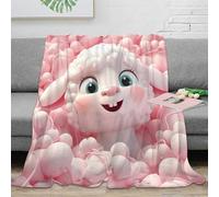 3D Printed Cute lamb Thermal Blanket Microfiber Warm Thermal Bedding Soft Cartoon plush design Fluffy Blanket Luxurious Gift for Friends Colleagues Loved Ones 50x60inch(127x152cm)