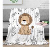 3D Printed Cute lion baby Couch Blanket Microfiber Ultra Soft Warm Bedding Cartoon animal design Cozy Throw Blanket Wrinkle Resistant Anti Static for Adults Kids Families 70×80inch(180x200cm)