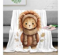 3D Printed Cute lion baby Soft Throw Microfiber Soft Cosy Bedding Warm Cartoon autumn Thermal Blanket Anti Static No Shedding for Men Women Kids Households 40x50inch(100x130cm)