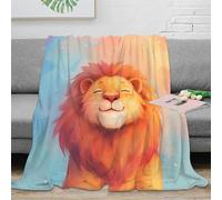 3D Printed Cute lion illustration Thermal Blanket Microfiber Warm Thermal Bedding Soft Cartoon animal art Nap Blanket Lightweight for Office Workers Students Teens Young Adults 60x80inch(150x200cm)