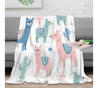 3D Printed cute llamas Cozy Throw Blanket Microfiber Warm Soft Bedding Cosy vector seamless pattern Bed Blanket Anti Static No Shedding for Dorm Dwellers University Students 40x50inch(100x130cm)