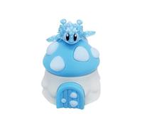 3D Printed Cute Mushroom House + Mushroom Dragon Toy Set,Cute Figurine Desktop Decorative Sculpture Ornament (Blue)