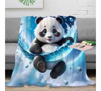3D Printed Cute Panda Blanket Microfiber Sofa Cover Home Decor Panda Throw Blanket for Adults Teens Bedroom 40x50(100x130cm)