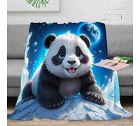 3D Printed Cute panda Fluffy Blanket Microfiber Soft Warm Bedding Breathable Cartoon baby Bedding Throw Wrinkle Resistant Non Pilling for Men Women Families 50x60inch(127x152cm)