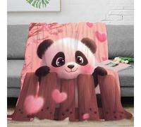 3D Printed Cute panda peeking Soft Throw Microfiber Soft Cosy Bedding Warm cartoon sweet Travel Blanket for Travellers Campers Adventure Lovers 60x80inch(150x200cm)