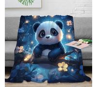 3D Printed cute panda Sofa Throw Microfiber Warm Cosy Bedding Soft cartoon fantasy Couch Blanket for Parents Grandparents Family Members 50x60inch(127x152cm)