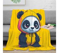 3D Printed Cute panda Thermal Blanket Microfiber Warm Thermal Bedding Soft Cartoon animal design 1 Blanket Machine Washable No Shedding for Men Women Kids Households 50x60inch(127x152cm)