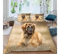 3D Printed Cute Puppy Super King Duvet Cover Set Dead Grass Bedding Set Soft Breathable Microfibre Quilt Cover 260x220 with Zipper Closure and 2 Pillowcases 50x75 1458-A