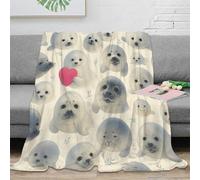 3D Printed cute seal faces Soft Throw Microfiber Soft Cosy Bedding Warm cartoon animal pattern Thermal Blanket Anti Static No Shedding for Apartment Dwellers Renters Teens 50x60inch(127x152cm)