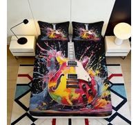 3D Printed Day of the Dead Fitted Sheet Microfiber Deep Pocket Non-Slip Skeleton Couple Bedding Mattress Fitted Cover for Adults Bedroom 200x200x25cm